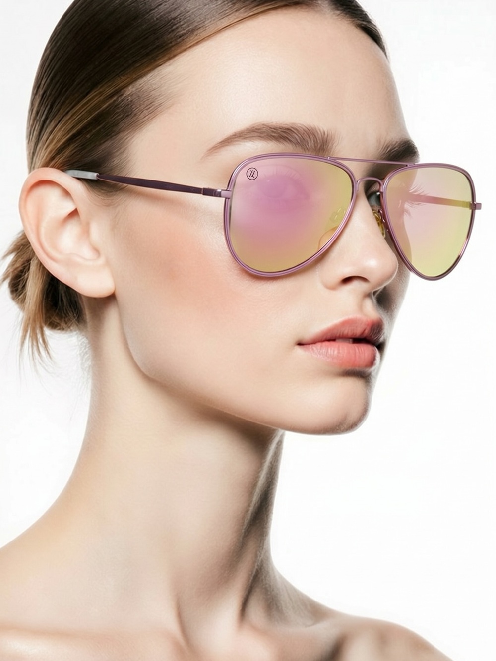 Blenders Mirrored Pink Aviator Sunglasses for Women